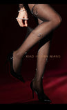 Sexy Lace Long T-Crotch Black Pantyhose Solid Color Transparent Mesh For Woman Smooth Lace Trimmed Pantyhose Charming 0VJQ