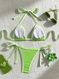 Splicing Wrinkled Pleated Bikinis 2025 High Cut Bikini Women Swimwear Female Swimsuit Two-pieces Bikini Set Bathing Suit Swim