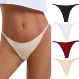 New Sexy Thin Ice Silk Women's Briefs Low Waist Invisible Yoga Fitn Sports Underwear Pure Color Ladies Thong Panties