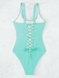 S - XXL Sexy Criss Cross Backless Women Swimwear One Piece Swimsuit Female High Leg Cut Monokini Bather Bathing Suit Swim Lady