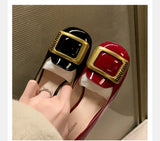 Women Pumps Fashion Square Heel Sexy High Heels Wedding Shoes Ladies Round Toe Metal Buckle Party Chunky Shoes Zapatillas Mujer