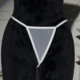 White Sexy Lingerie Women's Underwear Mesh See Through Babydoll Nightdress And Thongs Pijamas Sets Female Erotic Costumes