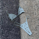 2025 Micro Bikini Halter Swimsuit For Women Sexy Swimwear Brazilian Bikini Set Thong Biquini Swim Suits Solid Beachwear Female