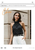 Phantasy Office Lady Polka Dot Tanks Eleghant Halter Black Top Women Sexy Lace up Sleeveless Red Vest 2026 Summer Clothing