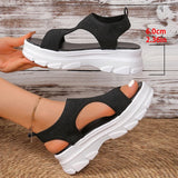 Summer Hollow Out Platform Sandals Women Fashion Open Toe Arch Support Sandal Woman Thick Bottom High Heel Sports Sandals Female