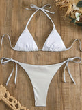 Sexy Shiny Pu Faux Leather Bikini 2025 Women Swimwear Female Swimsuit Two-pieces Bikini set String Bather Bathing Suit Swim Lady