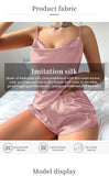 Summer New Style Sexy Backless Camisole Dress Women’s Faux Silk Ice Silk Nightgown, Comfortable & Breathable