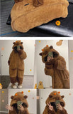 Adult Capybara Robes Onesies Pajamas Cartoon Pyjama Animal Kigurumi Slipper Halloween Cosplay Costumes Warm Sleepwear Jumpsuit