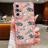 Sharks Case For Samsung Galaxy S25 Edge S22 S23 S24 Ultra S25 S24 FE A17 A56 A36 A26 A35 A55 A16 A15 Card Bag Clear Phone Cover
