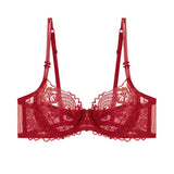 French Lace Minimizer Bra for Women, Full Bust Support Bra Ultra Thin & Breathable, Anti-Sagging Sexy Tushy Bra Set MOYISU Sexy