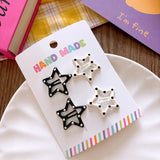 New polka dot hair clip black and white color clip girl versatile bangs clip hair accessory for short hair