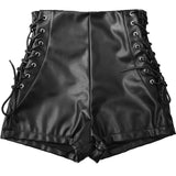 New Solid Color High Waist Elastic Shorts Women's Tight Casual Shorts Thin Drawstring Pure Desire Casual Charming Shorts NWSV