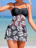 2026 Short Dress Tankini With Shorts Swimsuit Women Swimwear Female Padded Printed Bathing Swim Suit Swimming Beachwear Summer