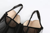 ja-dhāb / mu-thīr Kawaii Voom French Fishbone Bra Set Push up Bustier G-string Large Chest Slimming Anti-Sagging Lingerie Women