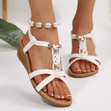 Summer Woven Wedges Rome Sandals Women 2025 Plus Size 36-42 Elastic Band Sandles Woman Lightweight Slip On Beach Sandalias Mujer