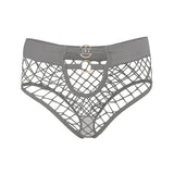 Hollow Mesh Sexy Women's Panties Solid Color Mid High Waist Fishnet Lingerie Ladies Hollow Out Transparent Elasticity Briefs