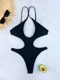 Sexy Halter Hollow Out Women Swimwear One Piece Swimsuit Female Monokini High Cut Bather Bathing Suit Swim Beachwear Bodysuit