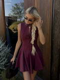 Foridol Bowknot Pleated Short Dress for Women O Neck Sleeveless Tank Mini Party Dresses Summer Spring 2025 New in Casual Vestido