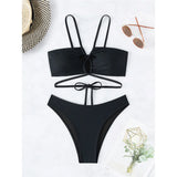 S - XL Cut Out Scrunch Butt Bikini Female Swimsuit Women Swimwear Two-pieces Bikini set Brazilian Bather Bathing Suit Swim K7300