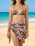 Halter Triangle String Bikinis 2026 Women Sexy Printed Swimsuit 3 Pieces Swimwear Female Bathers Bathing Swimming Swim Suit