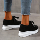 Yellow Lace Up Thick Bottom Sneakers Women Lightweight Wedges Platform Sport Shoes Woman Plus Size 43 Anti Slip Walking Shoes