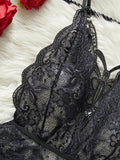 Floral Lace Coverall For Women Bodysuit Homewear Modest Nightdress Comfortable Lingerie