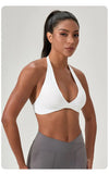 YOGA Naked Feeling Strappy Padded Sports Bras for Women - Fitness Workout Top Criss Cross Back Yoga sports Bras No steel ring