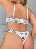 Plus size wireless bra Summer thin adjustable anti-sagging underwear set comfortable and sexy ultra-thin 4XL