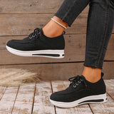 Comfortable Lace Up Platform Sneakers Women Lightweight Plus Size 43 Thick Sole Casual Shoes Woman 2025 Non Slip Sport Sneaker