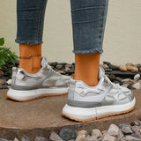 Breathable Mesh Gold Platform Sneakers Women 2026 New Non Slip Lace Up Sports Shoes Woman Silver Thick Bottom Vulcanized Shoes