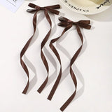 2 Pcs Fabric Hair Bow Hairpin for Women Girls Ribbon Hair Clips Headwear Black White Bow Top Clip Female Hair Accessories