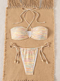 ZTVitality Sexy Tie Dye Bikini Set 2026 New Arrival Padded Bra Halter Bandage Seimsuit Women's Swimwear Summer Tow-Piece Biquini