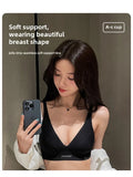 MOYISU Lingerie Women's Summer Traceless Small Bra Pull Together No Underwire Jelly Bar Soft Support Tuck Back Bra Cover ABC Cup