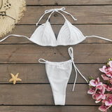New Bandage Stripes Brazilian Bikini Swimwear Women's Swimsuit Two Piece Set Female Sexy Lace up Mujer Beachwear Summer