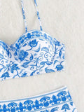 2026 High Waist Bikinis Women Print Push Up Swimsuit Floral Swimwear Female Bathers Bathing Swimming Suit Summer Beachwear