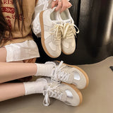 Silver Patchwork Platform Sneakers Women Thick Bottom Lace Up German Training Shoes Woman Spring Autumn Korean Non Slip Flats