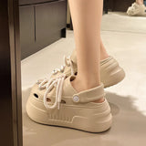 2025 Women Platform Slippers DIY Lace-up Leisure Clogs Summer Garden Shoes Thick Sole Female Home Beach Slides Street Sandals
