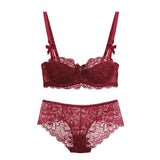 Modest French Pure Desire Bralette AB Cup Full Coverage Lace Bra & Set Small Bust Push Up Wireless for Chubby Girl Bow Plus Size