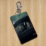 classic Twilight Saga Edward Rectangle ID Card Case Keychain Access Card Bag Key Tag Ring Leather Card Holder Key Ring Access