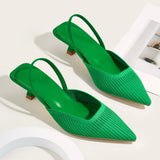 Plus Size 35-43 Women French Sandals Slippers New Fashion Breathable Non-slip Ladies Knit Soft Sole Single Shoes Green New 2026