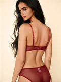 Pure desire thin bra set European and American sexy lingerie lace see-through bra set