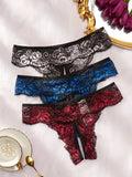 Lace Romantic Floral Thong Soft Women's Underwear G-string Comfortable Female Lingerie