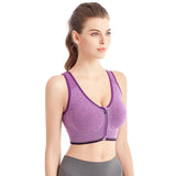 Sports Bra Women Front Zipper More Size Crop Tops Female Gym Jogging Yoga Fitness Shockproof Vest Bralette Sport Bras for Women