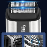 Kemei T402 UV-Disinfecting Metal Double-Foil Shavers Professional Barber Reciprocating Razor for Men Bald Head Shaving Machine