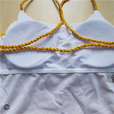 7 Colors 2025 Braided Strap Cross Back Sexy One Piece Swimsuit Women Swimwear Female Bather Bathing Suit Swim Lady V127
