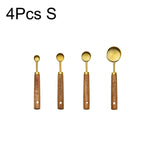 Wooden Handle Stainless Steel Measuring Cups and Spoons Set