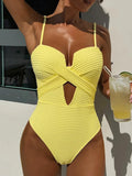 Wrinkled Bra Cup Swimsuits 2025 Female Swimwear One Piece Swimsuit Women Monokini High Cut Bathing Suit Swim Beach Wear Bodysuit