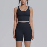 Women's Yoga Set Sports Running Fitness Beautiful Back Vest Hip Lifting Slim-Fit High Waist Shorts Training Gym Workout Suits