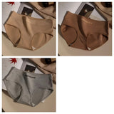 3Pcs/Set Women Soft Cotton Panties Mid Waist Briefs in Warm Tan Minimalist Intimates Breathable Stretch Underwear Size M-2XL