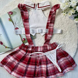 Toucheart Girl Sexy Student Uniform Cosplay Cute Frill JK Skirt Contrast Color Patchwork Hollowout Slim Interesting Romantic Set